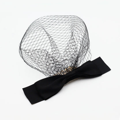 Vintage Birdcage Veil with Bow-Accessories-Viniodress-Black-Viniodress