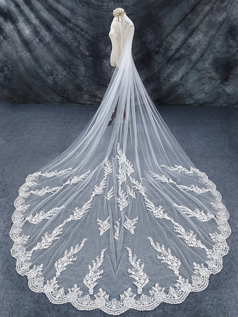 Roycebridal Vintage Floral Lace Cathedral Veil Bridal Veil Wedding Veil