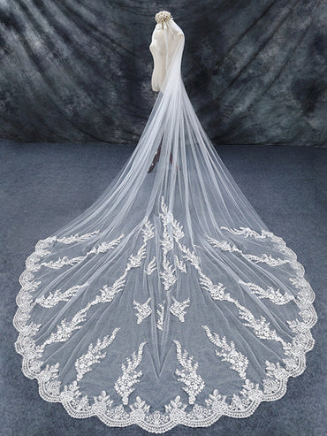 Roycebridal Vintage Floral Lace Cathedral Veil Bridal Veil Wedding Veil