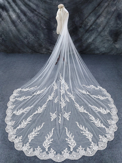 Roycebridal Vintage Floral Lace Cathedral Veil Bridal Veil Wedding Veil