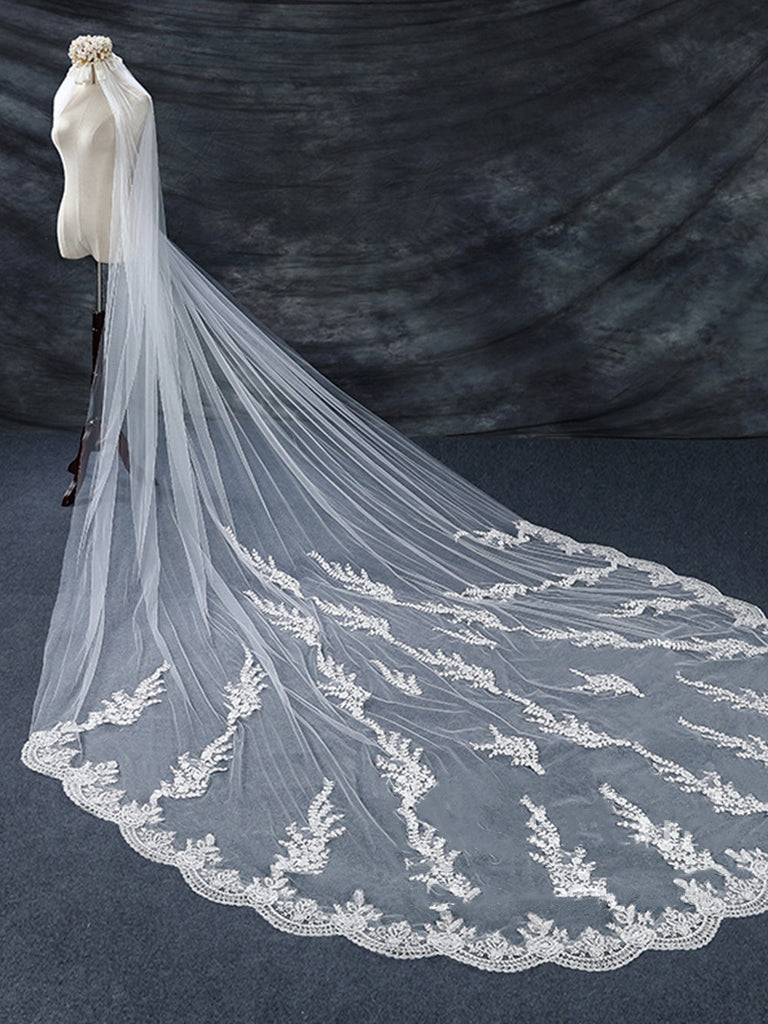 Roycebridal Vintage Floral Lace Cathedral Veil Bridal Veil Wedding Veil