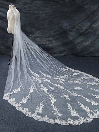 Roycebridal Vintage Floral Lace Cathedral Veil Bridal Veil Wedding Veil