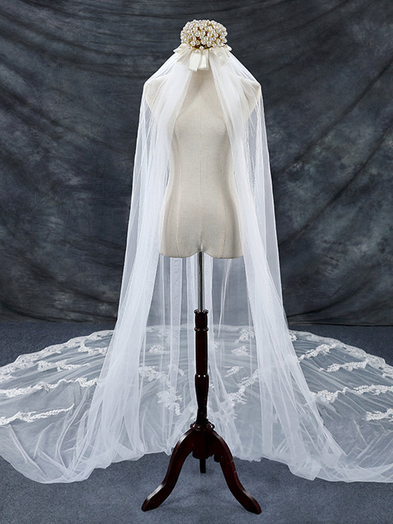 Roycebridal Vintage Floral Lace Cathedral Veil Bridal Veil Wedding Veil