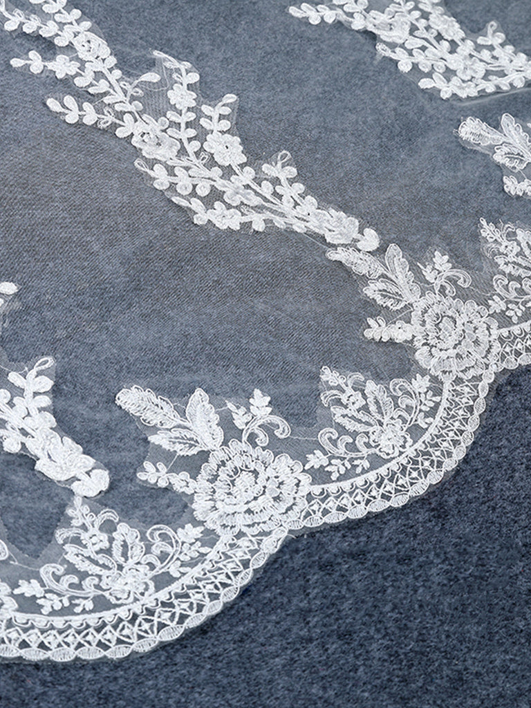Roycebridal Vintage Floral Lace Cathedral Veil Bridal Veil Wedding Veil