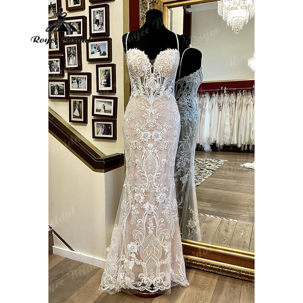 Sexy Lace Mermaid/Trumpet Wedding Dress for Women Bridal Gowns Spaghetti Straps Sweetheart Neckline suknia slubna Luxury 2023