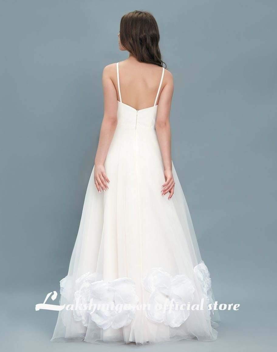 A line Flower Wedding Dresses Off Shoulder