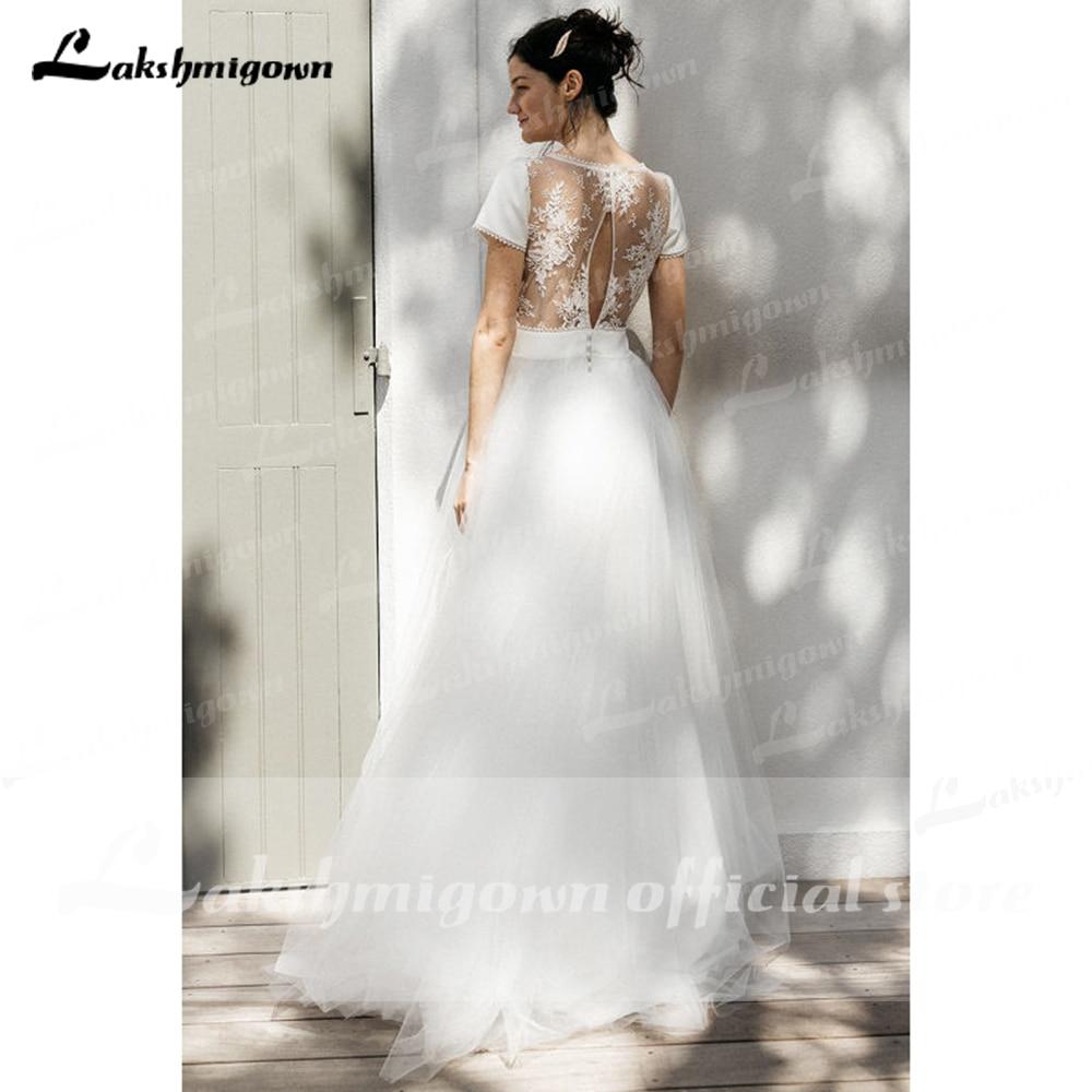 A Line Lace Wedding Dresses Elegant Applique Long Sleeve - ROYCEBRIDAL OFFICIAL STORE