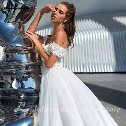 A-Line Weddding Dresses Sweetheart Off Shoulder - ROYCEBRIDAL OFFICIAL STORE