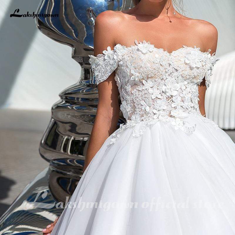 A-Line Weddding Dresses Sweetheart Off Shoulder - ROYCEBRIDAL OFFICIAL STORE