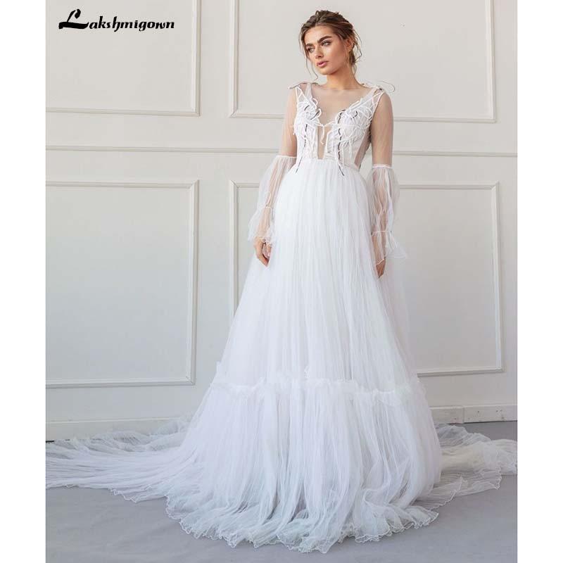 A-Line Wedding Dresses Strapless Lace Taffeta Tulle Sleeveless