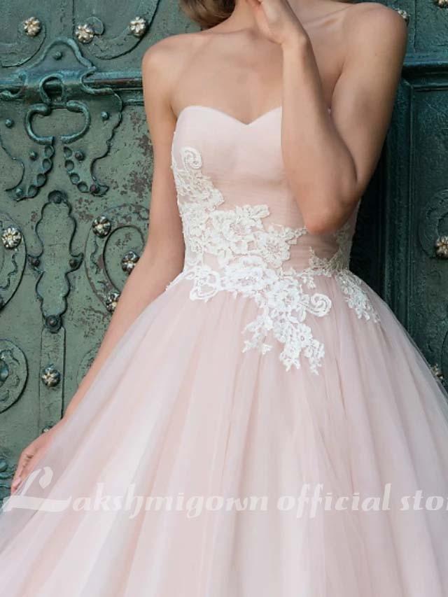 A-Line Wedding Dresses V Neck Sweep / Brush Train - ROYCEBRIDAL OFFICIAL STORE