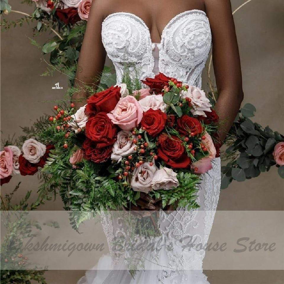 African Luxury Beaded Wedding Gowns Dresses - ROYCEBRIDAL OFFICIAL STORE