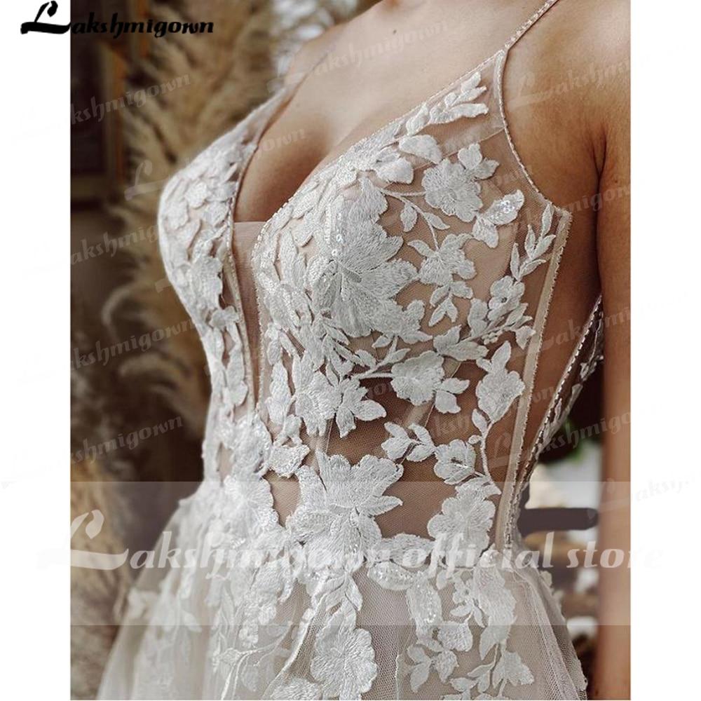 Beach Wedding Dresses Tulle Long Lace Beach Bridal Gown
