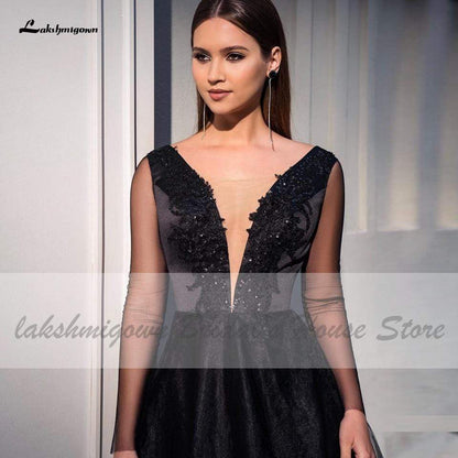Black Gothic Dress Bidal Wedding Abendkleider  - ROYCEBRIDAL OFFICIAL STORE