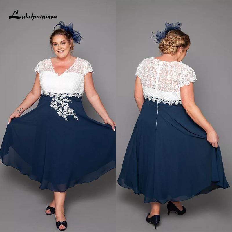 Blue Mother Of The Bride Dresses A-line Short Sleeves