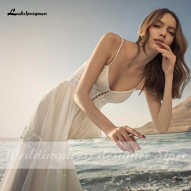 Boho Lace Wedding Dress Deep V Neck Backless Robe Sexy Bridal Gown - ROYCEBRIDAL OFFICIAL STORE