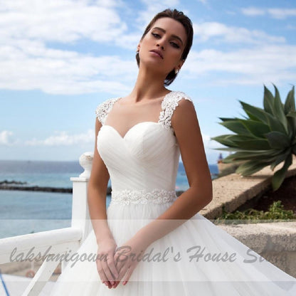 Bridal Gown Wedding Dress Lace Up Back Floor Length - ROYCEBRIDAL OFFICIAL STORE