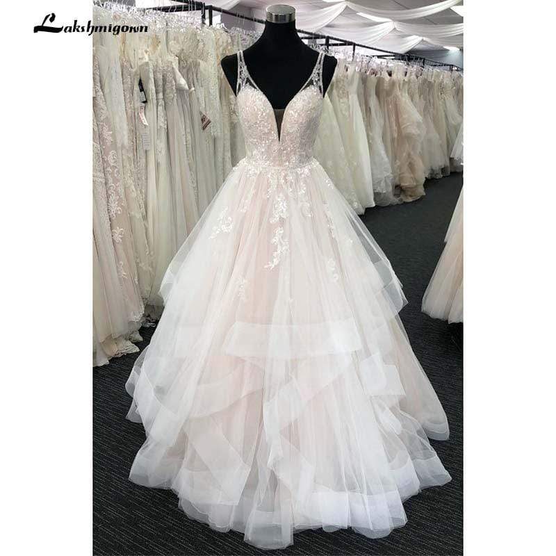 Sleeveless Bohemian Wedding Dress With Lace Bohemian Bridal Gown