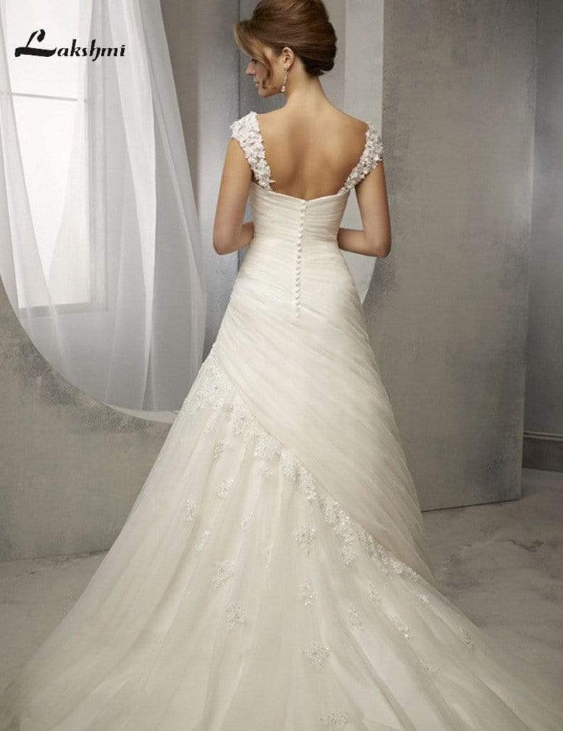 Wedding Dress Elegant Princess Capped Sleeves Wedding Dresses 2023 Sweetheart A-line Appliques Bridal Gowns Small Train