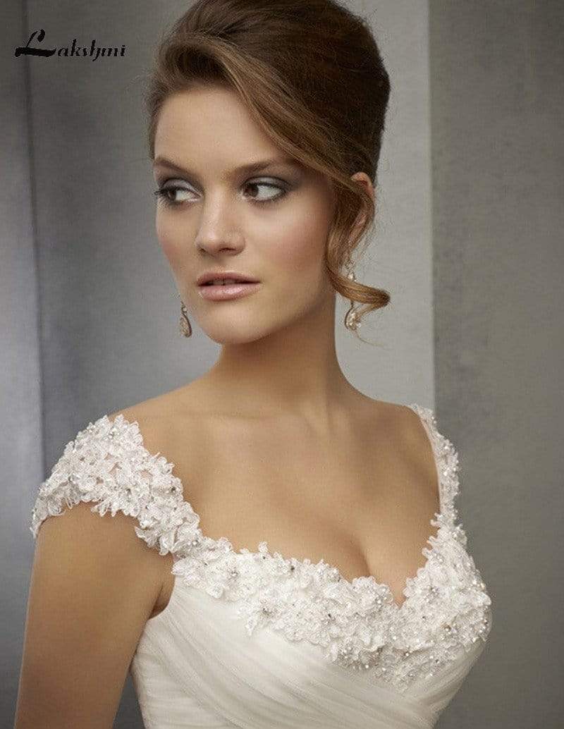 Wedding Dress Elegant Princess Capped Sleeves Wedding Dresses 2023 Sweetheart A-line Appliques Bridal Gowns Small Train