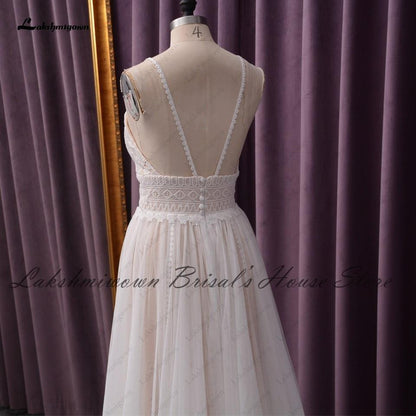 Wedding Dress Lace Bodice Elegant Bridal Dress - ROYCEBRIDAL OFFICIAL STORE