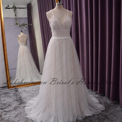 Wedding Dress Lace Bodice Elegant Bridal Dress - ROYCEBRIDAL OFFICIAL STORE