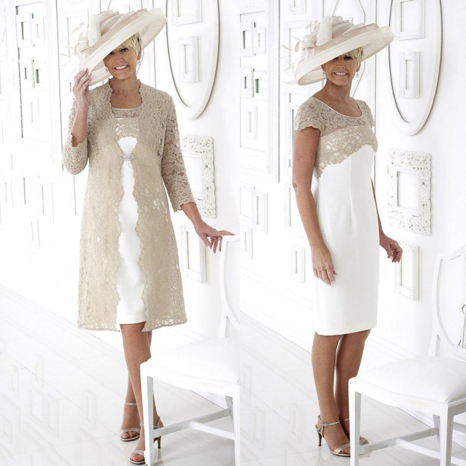 Champagne Mother Of The Bride Dresses With Jacket