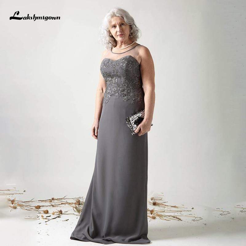 Charcoal Gray Chiffon Mother of the Bride Dresses