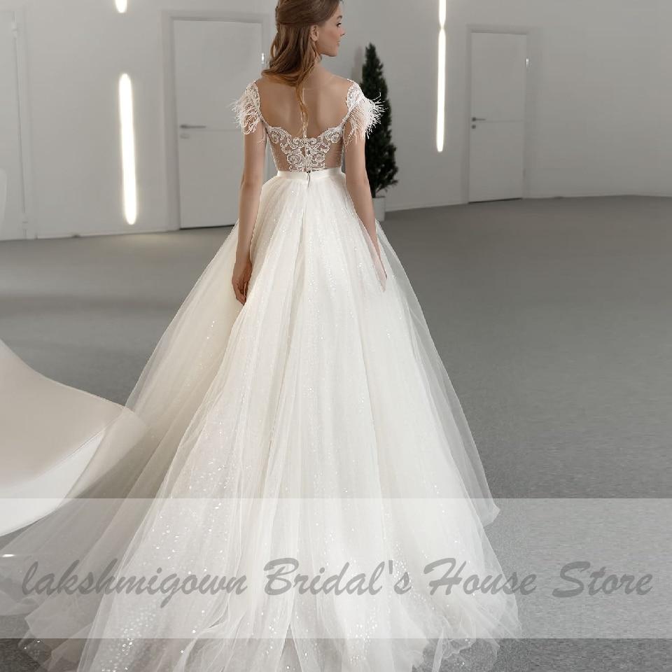 Chic Bridal Dress Glitter Tulle Wedding Gown