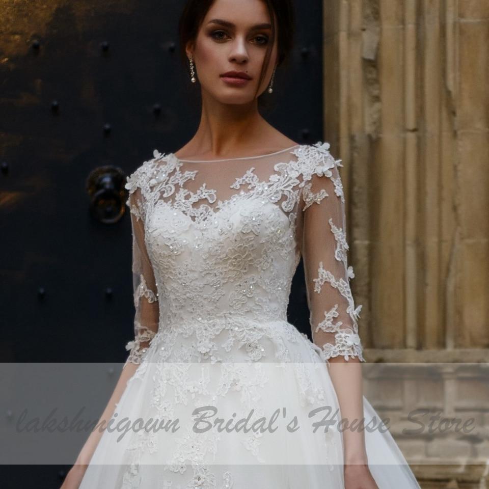 Country Princess Bridal Gown Wedding Dress with Sleeves