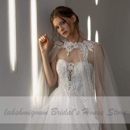 Elegant African Wedding Dresses for Women Strapless Lace Appliques - ROYCEBRIDAL OFFICIAL STORE