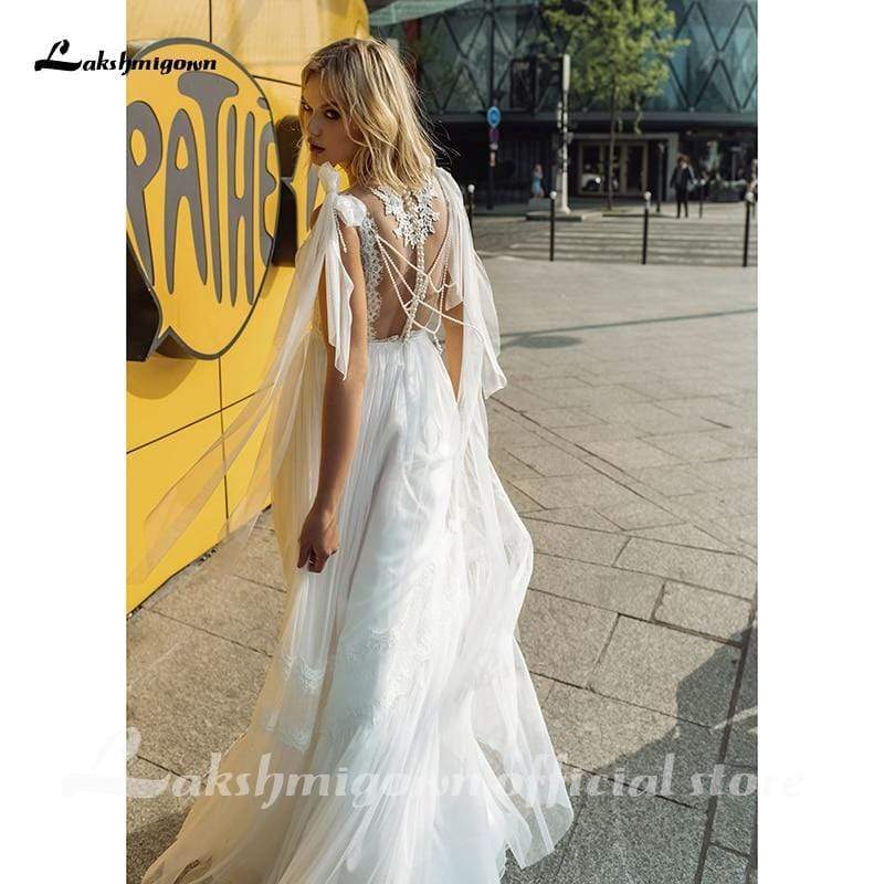 Elegant Satin Wedding Dresses Spaghetti Straps Bride Gown