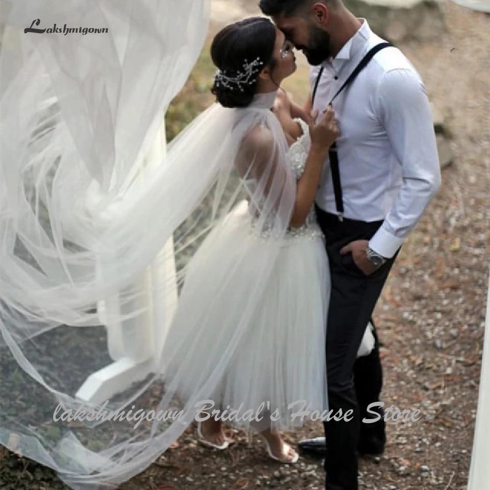 Fantastic Short Strapless Corset Pearl Beaded Bridal Gowns Wedding Dresses