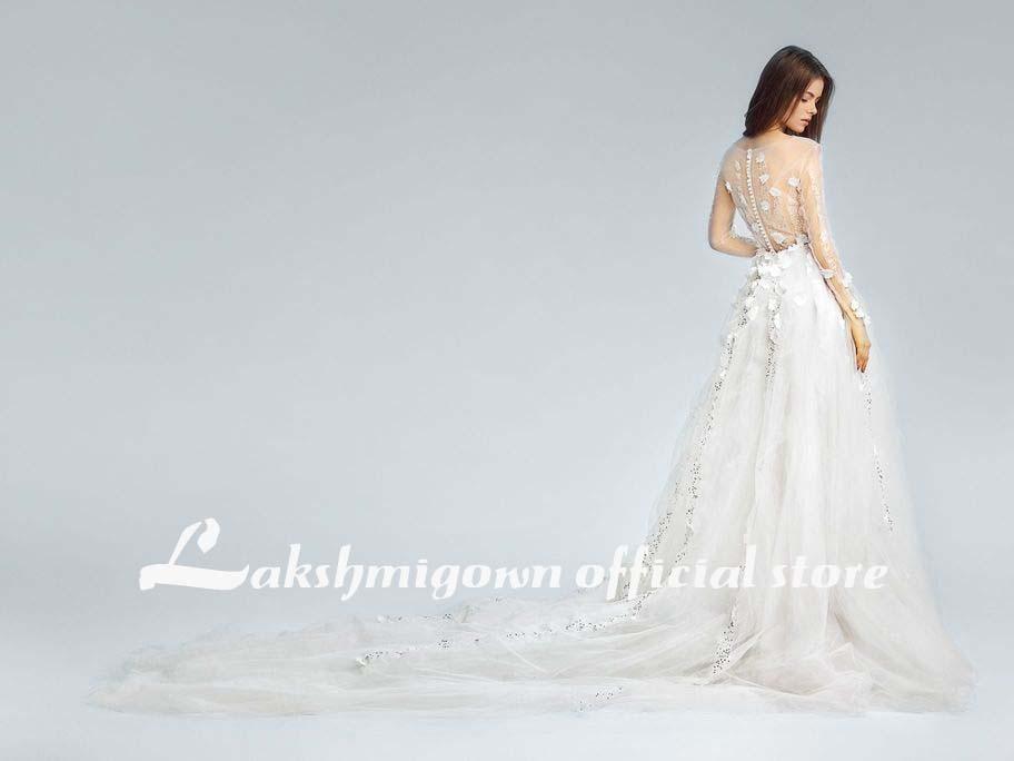 Floor Length V Neck Satin Lace Beach Wedding Dresses - ROYCEBRIDAL OFFICIAL STORE