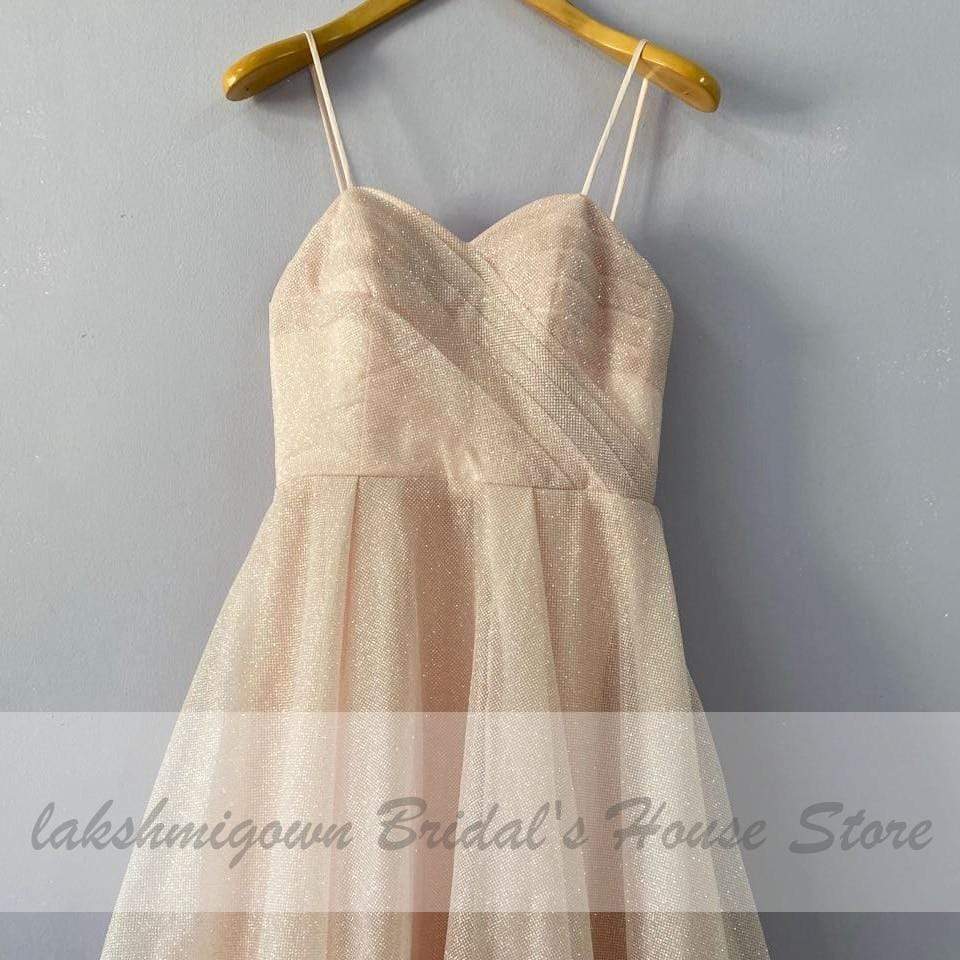 Glitter Tulle Blush Pink Wedding Dresses Off the Shoulder