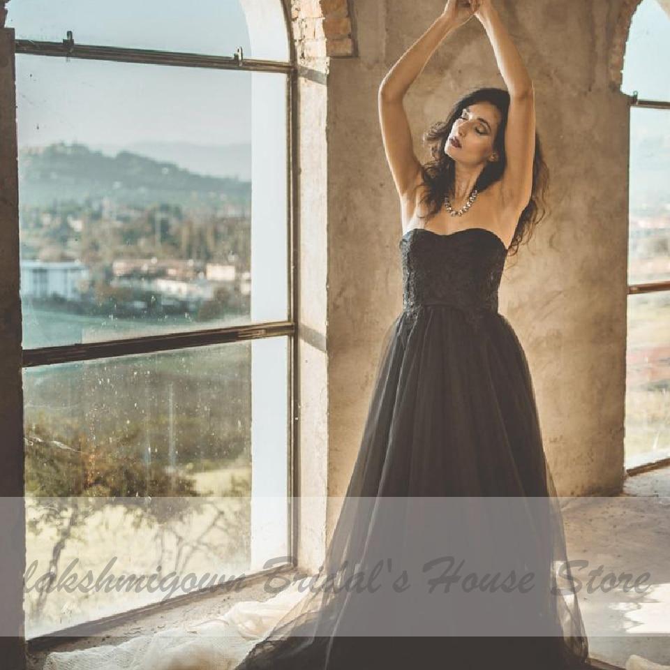Gothic Black Wedding Dress Women New Sexy - ROYCEBRIDAL OFFICIAL STORE