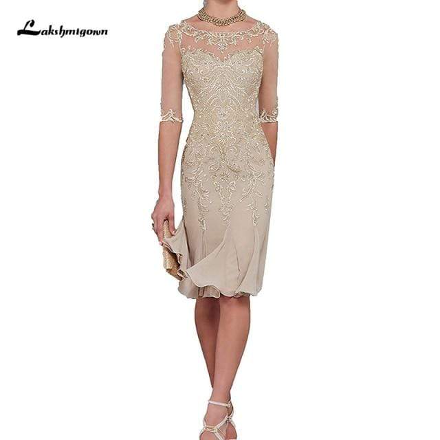 Half Sleeves Chiffon Lace Mother of the Bride Dresses