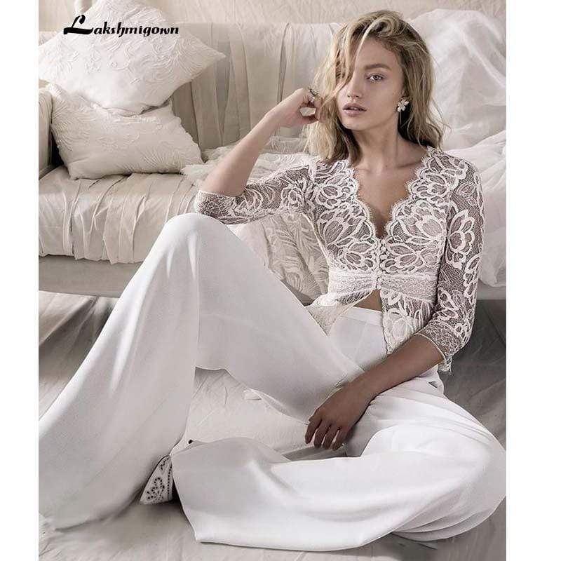 Jumpsuits Beach Wedding Dresses Bohemia Two Pieces