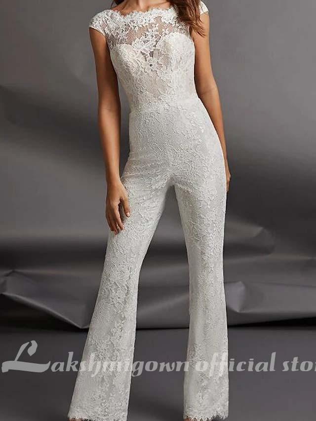 Jumpsuits Wedding Dresses Floor Length - ROYCEBRIDAL OFFICIAL STORE