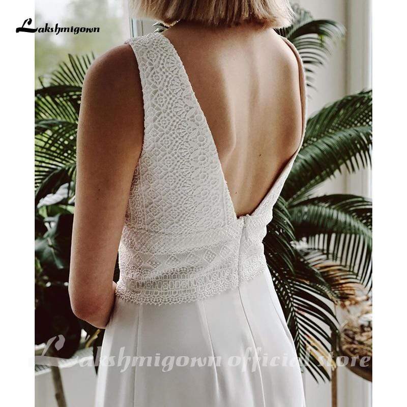 Lace Jumpsuit Wedding Dresses White Wedding Jumpsuit Beach