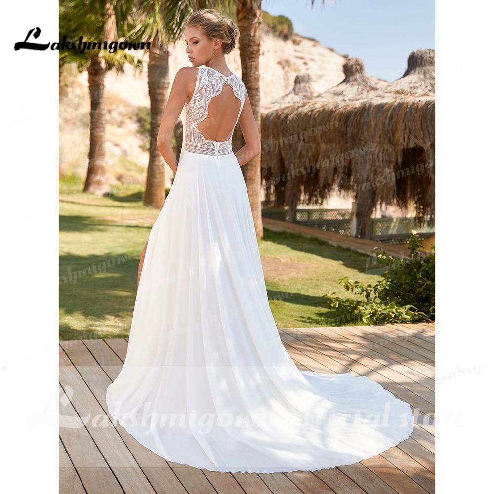 Lace O Neck Backless Off the Shoulder Wedding Dresses