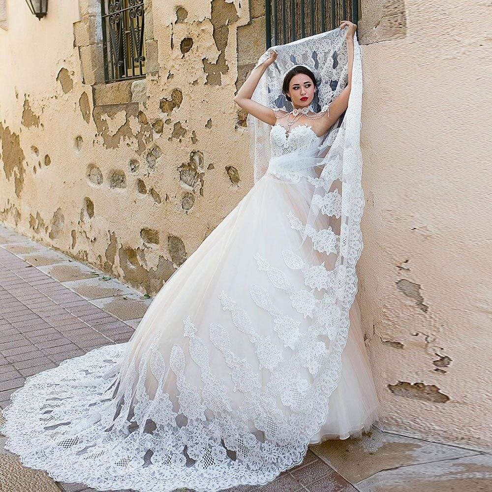 Lace Princess Ball Gown Wedding Dresses