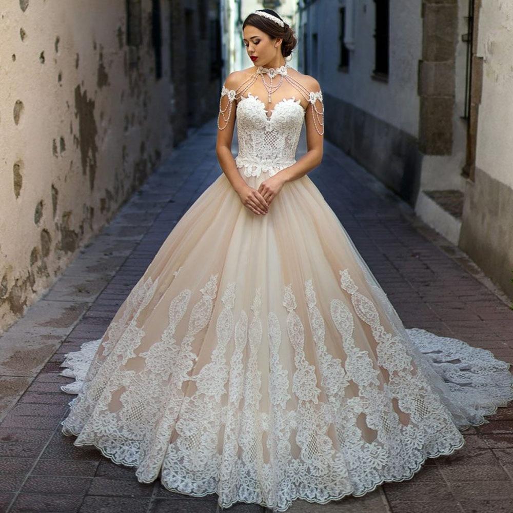 Lace Princess Ball Gown Wedding Dresses - ROYCEBRIDAL OFFICIAL STORE