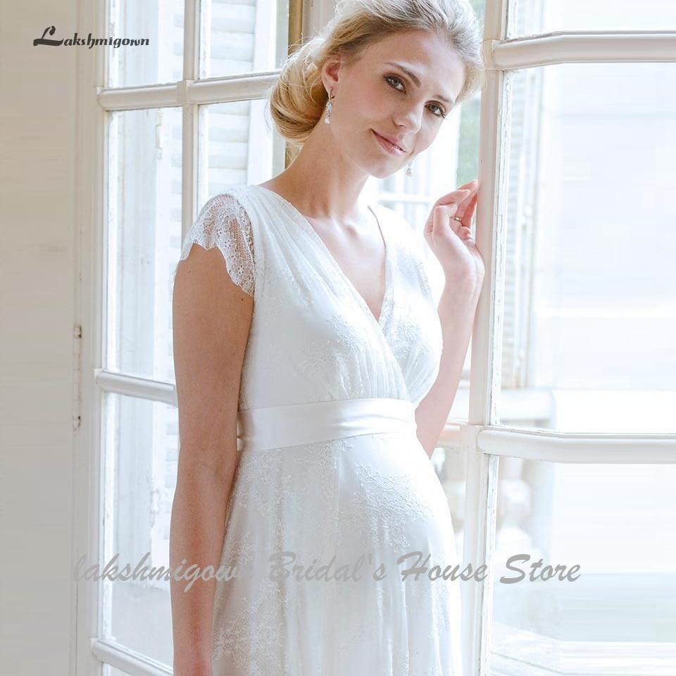 Lace Short Wedding Dress Bridal Gown Detachable Sash Beach Wedding Dresses - ROYCEBRIDAL OFFICIAL STORE