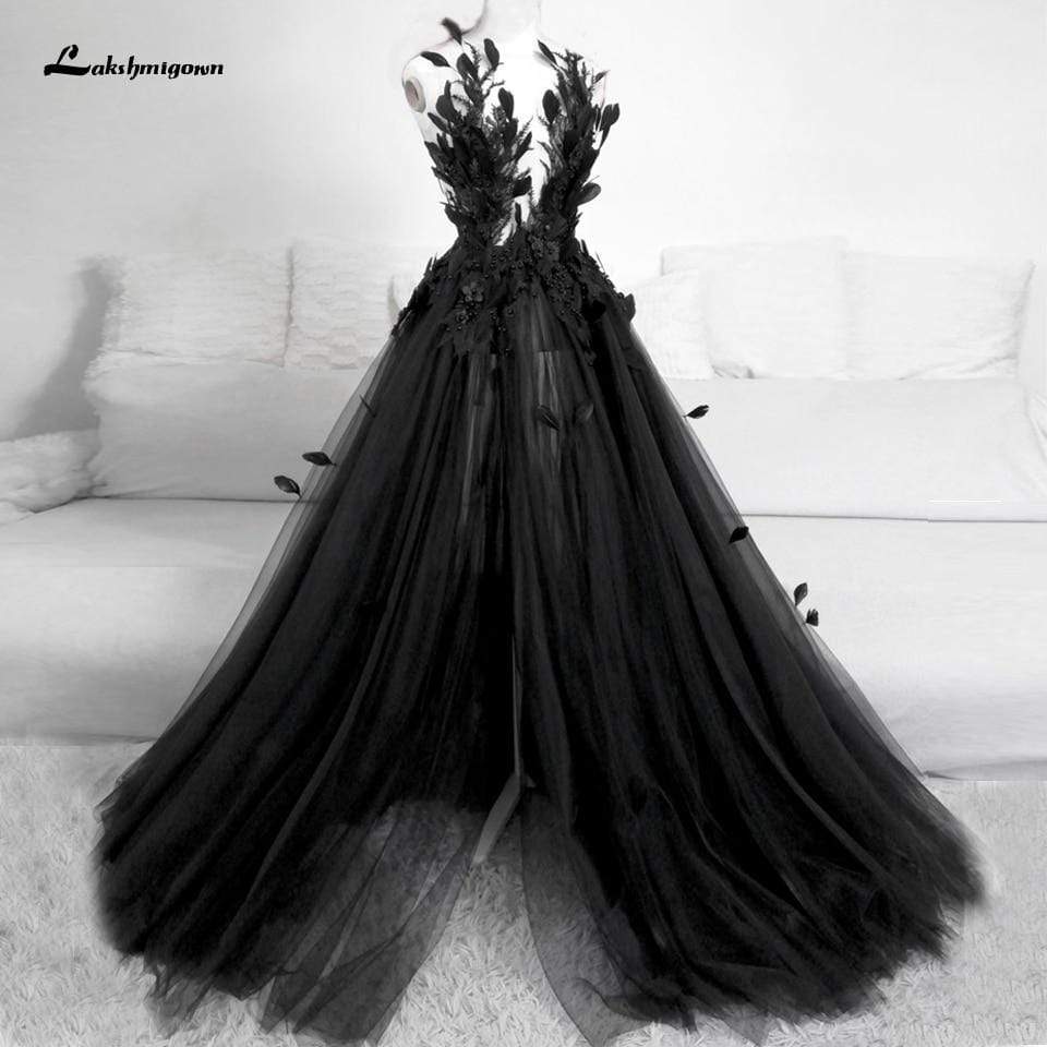 Lakshmigown Classic Black Feather Wedding Dress 2021 Princess Birthday Dress for Women Luxury Bridal Wedding Gowns Real Picture