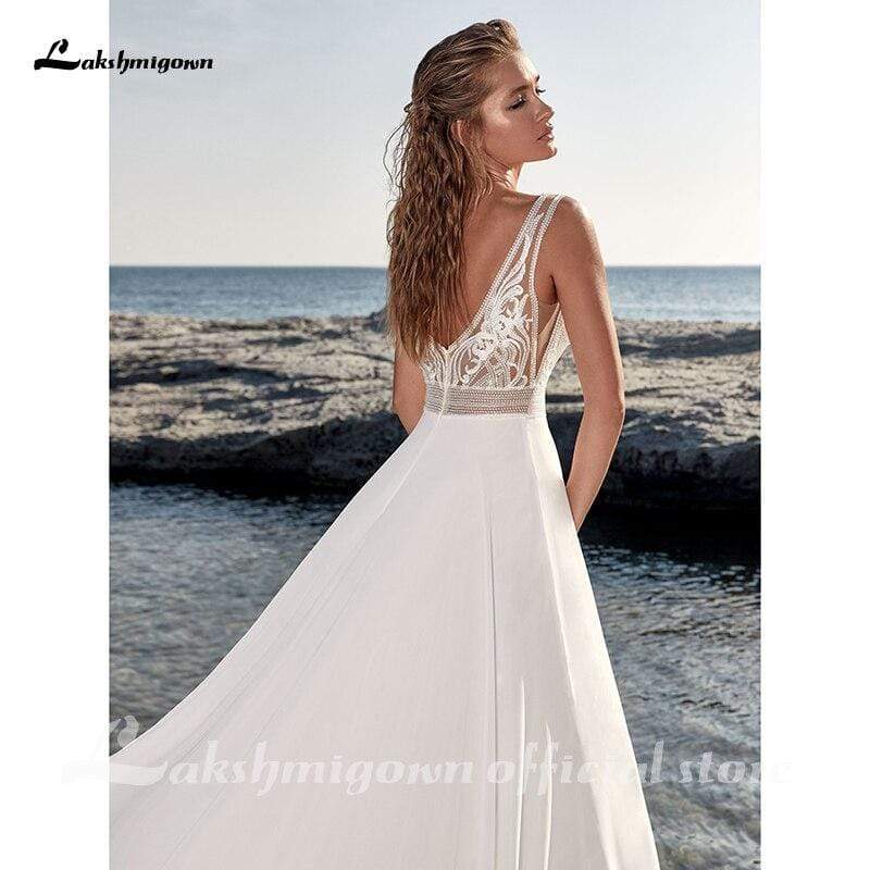 Lakshmigown Lace Wedding Dresses Appliques Beach