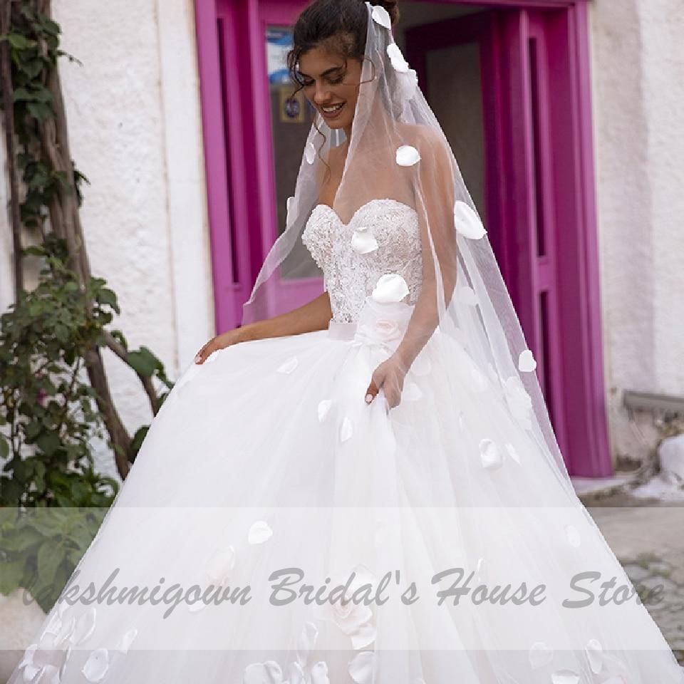 Lakshmigown Luxury 3D Flowers Wedding Gowns Princess Bridal Dress