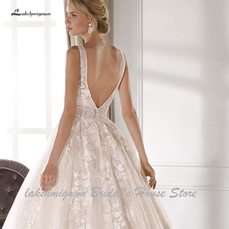 Lakshmigown Princess V Neck Wedding Dress A Line New Designer