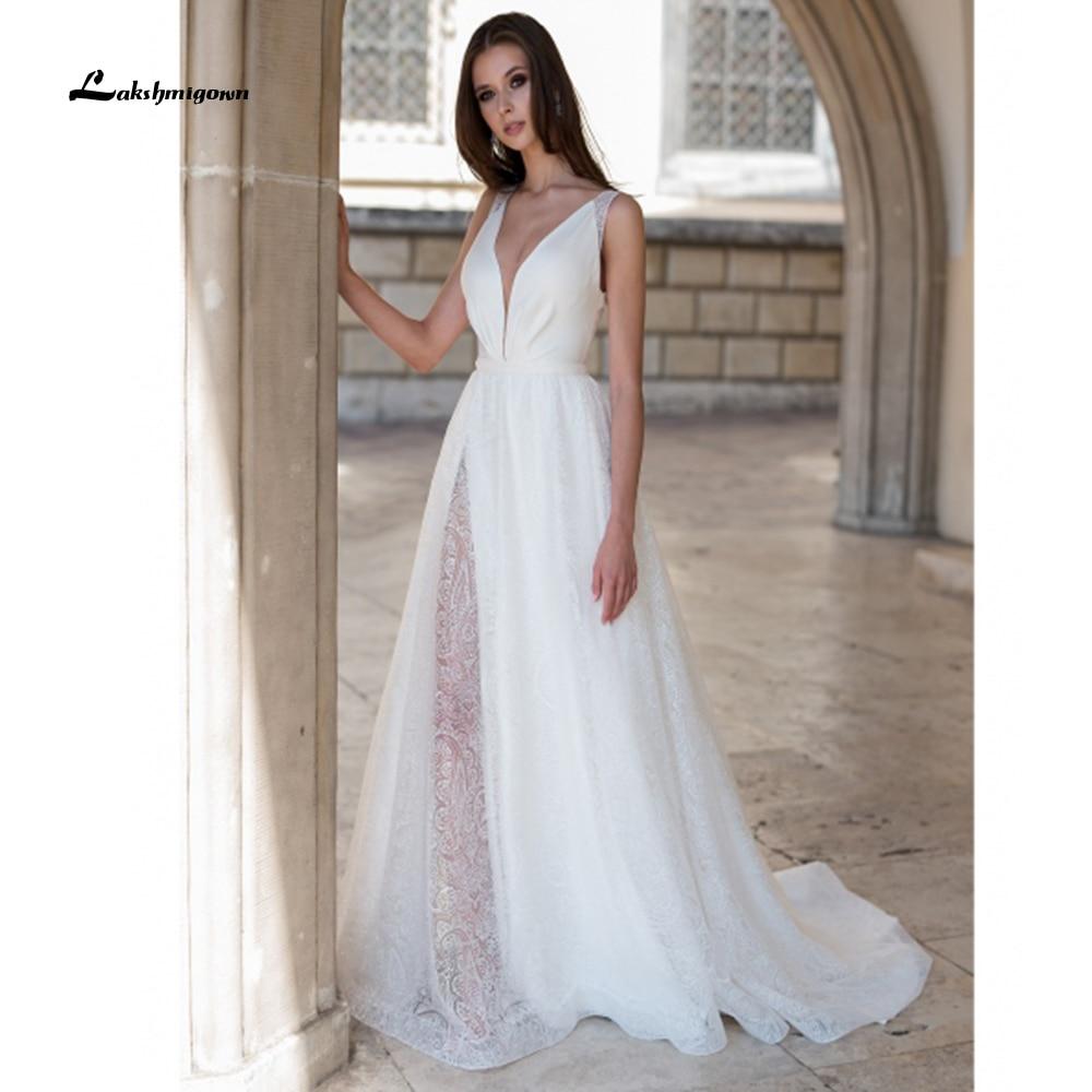 Long shiny tulle Wedding Dress Lace A Line