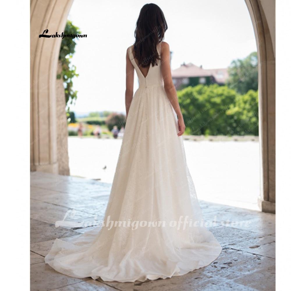 Long shiny tulle Wedding Dress Lace A Line - ROYCEBRIDAL OFFICIAL STORE